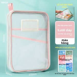 DISCO BEAR | Túi Đựng Hồ Sơ Đa Chủ Đề Có khóa kéo Màng Lưới Trong Suốt Kích Thước A4
