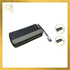 Ví cầm tay Clutch nam nữ 2 khóa da bò size 22cm cao cấp chính hãng Men Leather M82V3R1 quà tặng sang trọng wallet women hàng hiệu da thật
