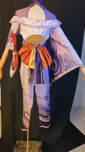 Genshin Impact Raiden Shogun Cosplay Costume Anime Uniform Wig Halloween Dress for Women