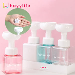 HAYYLIFE Dispenser Sabun Foam Motif Bunga 250ml – Pump Transparan Anti Bocor Estetik HL-AGB747