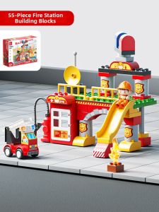 Police Station Set Building Blocks for Children 3-6 Years Old Feelo