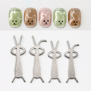 แผ่นโลหะรูปตัว Y สำหรับทำเล็บลายตาแมว/แผ่นโลหะรูปกระต่ายน่ารัก อุปกรณ์พิเศษสำหรับสร้างลายเล็บเจลตาแมวรูปหัวใจ
