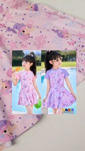 Magic Selection Kids Swimsuit One-piece printed Rashguard Short Sleeve Bathing Suit Swimwear Quick dry Girls 3-10 years