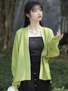 Chinoiserie Zen Tea Trang Phục Nữ Triều Đại Ca Sĩ Cổ Áo Tay Áo Máy Bay Ba Hẻm Núi Váy Bộ Cải Tiến Hàng Ngày Hán Phục Mặc Đi Làm