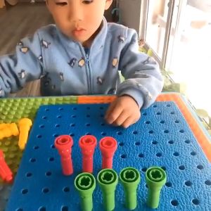 25Pcs Mushroom Nail Tall Stackers Peg Fine Motor Skills Toys Montessori Toys for Kids Toddlers Educational Toys