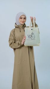 Jas Hujan GAMIS Muslimah bahan Karet PVC Tebal lentur ringan Tidak Mudah Rembes