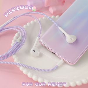 สายไฟคละสีห่อหุ้มตัวป้องกันสายเกลียว TPU หลากสีเพื่อการป้องกันที่ดีสำหรับสายเครื่องชาร์จ USB หูฟัง - [Coice]