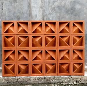 Roster beton motif arraw hiasan dinding anti tampias lubang angin modernvarian warna abu putih merah