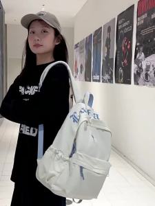 LUSUO | Balo Đen Dung Lượng Lớn Đi Học Mới