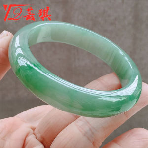 Natural 100% real chalcedony green A jadeite bangle flat bar jadeite bangle purple jade for woman temperament gift bracelets