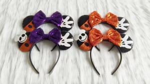 Disney | Disney Halloween Ma Tai Chuột Mickey Băng Đô Trẻ Em Cosplay Sequin Băng Đô Quấn Tóc Với Bí Ngô Trang Trí Cho Đảng Phụ Kiện Tóc