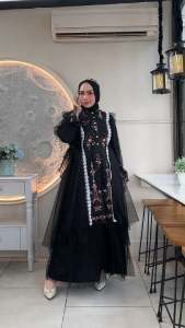 Yesaya - Setelan ( Inner+Outer) Wanita Muslim Kekinian Set Inner Outer 2 In 1 Full Bordir 26647