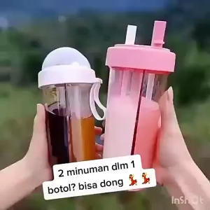 SumberAbadi Duet Couple Bottle Travel Botol Minum Duet Use Bottle Dua Sisi - Botol 2 sisi