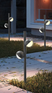 Elegant Matte Black Double LED Bollard Light with Cast-Iron Base for Outdoor Pathway & Security