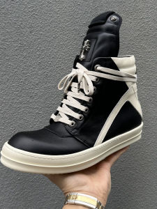 รองเท้าบูทหนังวัวสูงผูกเชือกสไตล์เกาหลีสำหรับผู้ชาย ทรงครoss ทรงสั้น ทรงหัวมน รองเท้าลำลอง ฤดูใบไม้ผลิและฤดูใบไม้ร่วง