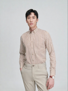 Bubble Texture Mens Business Casual Long Sleeve Shirt
