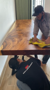 Daun Meja Makan Kayu Trembesi Papan Panjang 2 Meter Utuh Furniture Jepara Minimalis