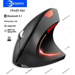 Chuột Dọc Tiện Dụng Không Dây 2.4G Bluetooth 5.1 Có Thể Sạc Lại Chuột Im Lặng 2400 Dpi Có Thể Điều Chỉnh Cho Máy Tính Xách Tay PC Cả Hai Tay Đều Sử Dụng