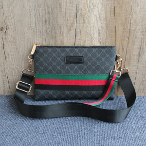 Mens Crossbody Shoulder Bag Fashionable PersonalityEnvelope Style Small Handbag Trendy 2024 Printed PVC Stripe Pattern