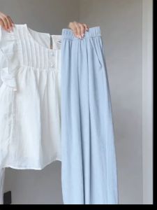 S~4XL Wide-Leg Pants Women's New Loose Drape Pants Elastic Waist Korean Style Plus Size