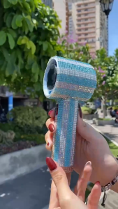 Rechargeable F08 and DIY Diamond Sticker Protective Design Handy Turbo High Speed Wind Gear Fan