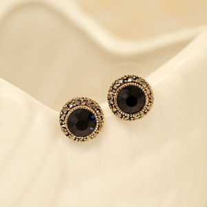 Elegant Fashionable Gold Plated Crystal Ladies Earrings Korean Style Simple Chic Jewelry Accessory Trendy  out