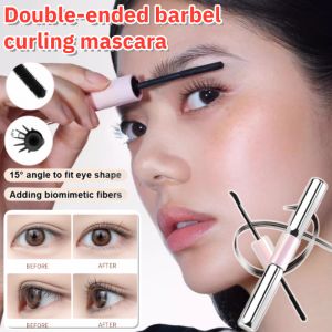 Double Head Curling Mascara Volumizing & Lengthening Waterproof Mascara Cubic Anti-Collapse Smudge Proof Eyelash Makeup 杠铃双头睫毛