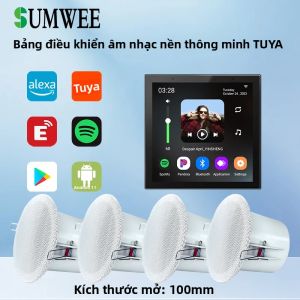 Hệ Thống Âm Thanh Gia Đình Thông Minh Với Màn Hình Cảm Ứng 4 Inch Bộ Khuếch Đại Âm Thanh Gắn Tường Bảng Điều Khiển TUYA Máy Nghe Nhạc WiFi & Bluetooth Loa Âm Trần Cho Văn Phòng Rạp Hát Gia Đình