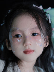 เครื่องประดับหน้าเด็ก แผ่นรองตา ดวงตาสดใส ลูกปัดรูปตัว T ลูกปัดมุก ผีเสื้อ แผ่นรองหน้า เครื่องประดับหน้า