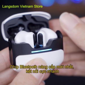 Tai Nghe Bluetooth Gaming Langsdom Theta Bass mạnh hổ trợ APP độ trễ game cực thấp 50ms Pin 21h