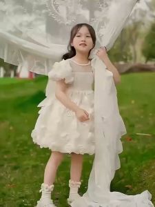 Balale Gaun anak perempuan gaun pesta anak perempuan Dress princess anak Gaun Lengan Pendek Gaun Ulang Tahun Gaun gaya manis