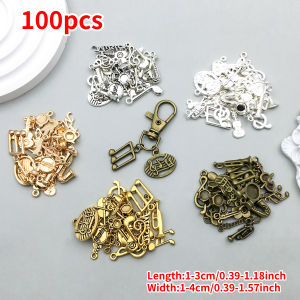 100pcs DIY Jewelry Charms Music Notes Guitars Trumpets Pendants for Bracelets Necklaces Earrings Accessories Craft Supplies