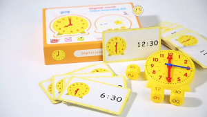 [SG Stock]Kids Time Learning Clock Kit - Educational Analog Clock Toy with Flashcards