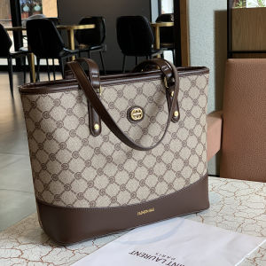 Ladies Commuter Tote Bag Soft Leather Large Capacity Handbag Single Shoulder Bag Female Style Fashionable Casual Leisure