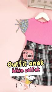 Blouse Flora uk 2-5 Tahun / Bahan Katun Rib Knit Kaos Anak Perempuan Blus Atasan Baju Balita 3 4 th kiosbalitafawa