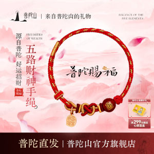 Pudao Mountain Handmade Red String Amber Bracelet Lucky Snake Year Chinese Zodiac Wealthy Five Roads Deity Fashion Jewelry