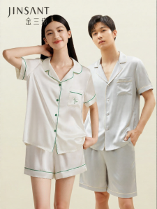 JINSANTA | Silky 100% Mulberry Silk Loose Breathable Womens Sleepwear Set