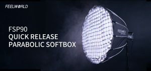 FEELWORLD FSP90 90cm Parabolic Softbox Quick Release Photo Portabe Deep Soft Box Honeycomb Grid for Bowens Mount Studio Flash