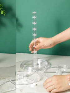 2-Layer Transparent Rotating Jewelry Display Rack for Bracelets Necklaces Earrings Organizer Stand