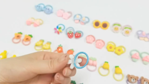 40Pcs Mini Hair Clips Set Cute Elastic Rubber band Cartoon Rope Hair Accessories for Girls