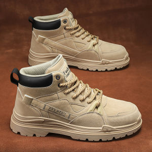 Large Size Mens Martin Boots Spring Autumn Casual Sports Outdoor Work Boots Anti-slip Wear-resistant Comfortable Leather