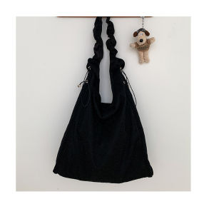 AOA Early Autumn 2024 Korean Style Soft Pleated Design French Underarm Gold Thread Single Shoulder Tote Bag Ladies Handbag