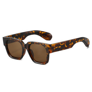 JN IMPRESSION แว่นตากันแดดแบรนด์อินเทรนด์ใหม่พร้อมการป้องกันรังสียูวีย้อนยุคเรียบง่ายสีน้ำเงินและสีเหลืองกรอบสี่เหลี่ยมสำหรับผู้ชายและผู้หญิง