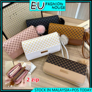 WALLET LONGDOUBLE ZIP PURSES EU FASHION HOUSE 1018 (2 ZIP)