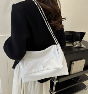 Trendy Summer Chain Underarm Bag Womens Large Capacity Versatile Crossbody Bag Single Shoulder Bag Casual Soft PU Leather