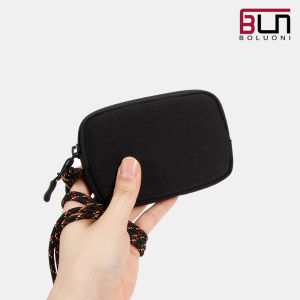 Kadora Ballistic Nylon Mini Handbag Mens Coin Purse Lanyard Car Key Coin Bag Japanese Style Key Card Bag for Youth