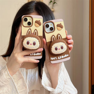 เคสโทรศัพท์ซิลิโคนลายการ์ตูนน่ารักสำหรับ iPhoneเคสโทรศัพท์ซิลิโคนนิ่มกันกระแทกพร้อมขาตั้งสำหรับ iPhone 16/15/14/13/12 Pro Max 14 15 Plus