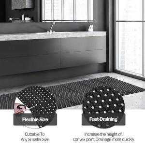 Black Rubber Floor Mat 60X90cm Non Slip Anti Grease MatHeavy Duty Water Drain Chef BBQ Grill Sink Rubber Kitchen Floor Mats Pelapik Kaki Tikar Lantai Dapur Bilik Indoor/Outdoor Business Kitchen Bathroom Toilet Hotel Bar Floor Mat