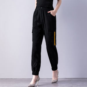 Tiiwgjiy | High Waist Straight Leg Lantern Pants Womens Spring Autumn Casual Workwear Nine Points Trousers Harajuku Style Polyester Fiber