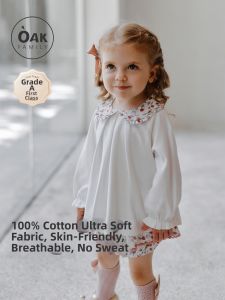 OAK FAMILY | Solid Color Ruffled Sleeve Peter Pan Collar Girls T-shirt